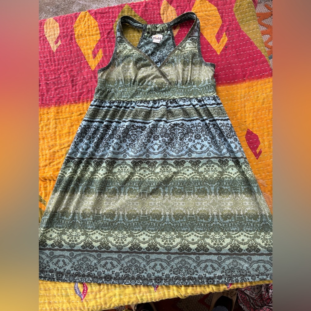 Mudd Women's Green Patterned Sleeveless Tank Top Size XL